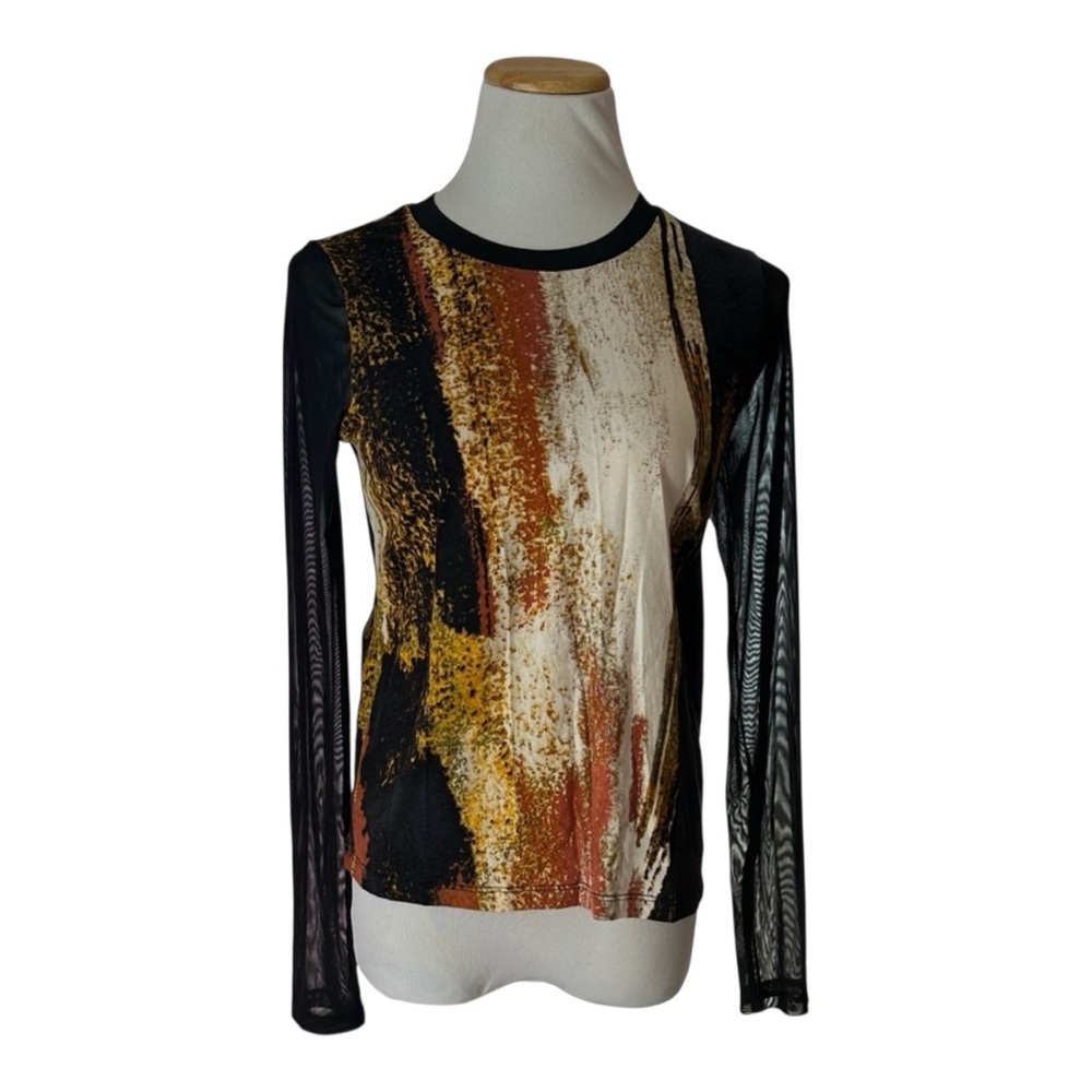 DKNY Abstract Print Long Sleeve Top size M